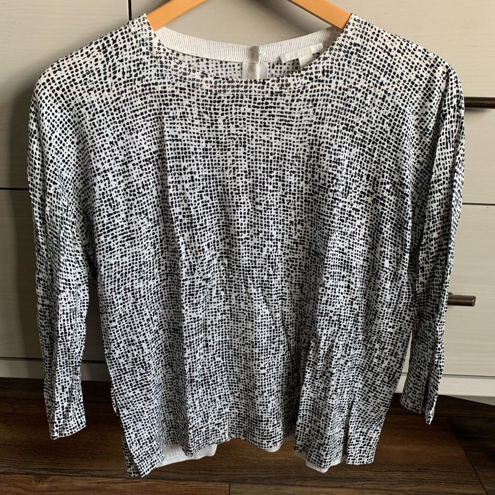 COS black and white blouse